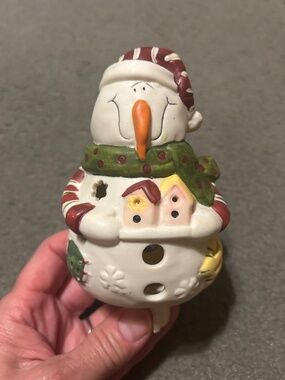 Snowman ceramic  plug in Night Light